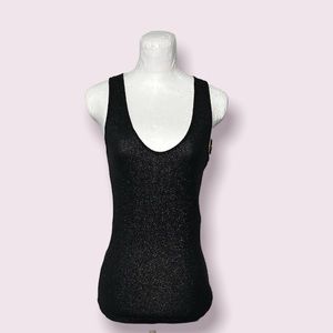 Express Glitter Black Tank Top and Infinity Anchor Print Scarf